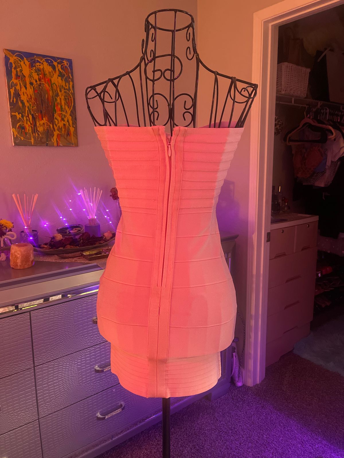 Size 0 Nightclub Strapless Pink Cocktail Dress on Queenly