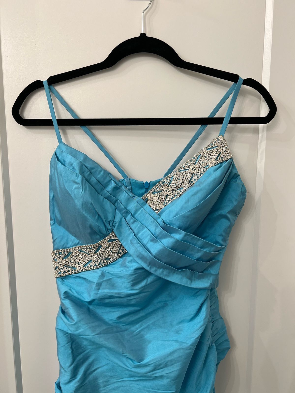 Nicole Bakti Size S Prom Satin Blue Mermaid Dress on Queenly