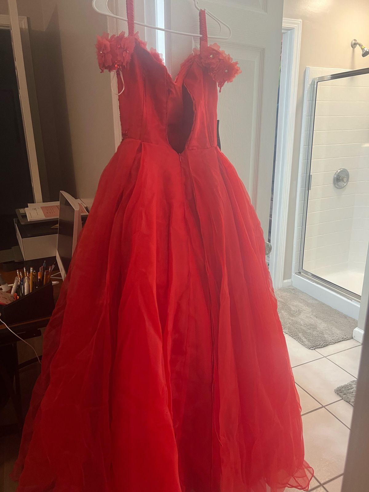 Size 6 Prom Red Dress With Train on Queenly