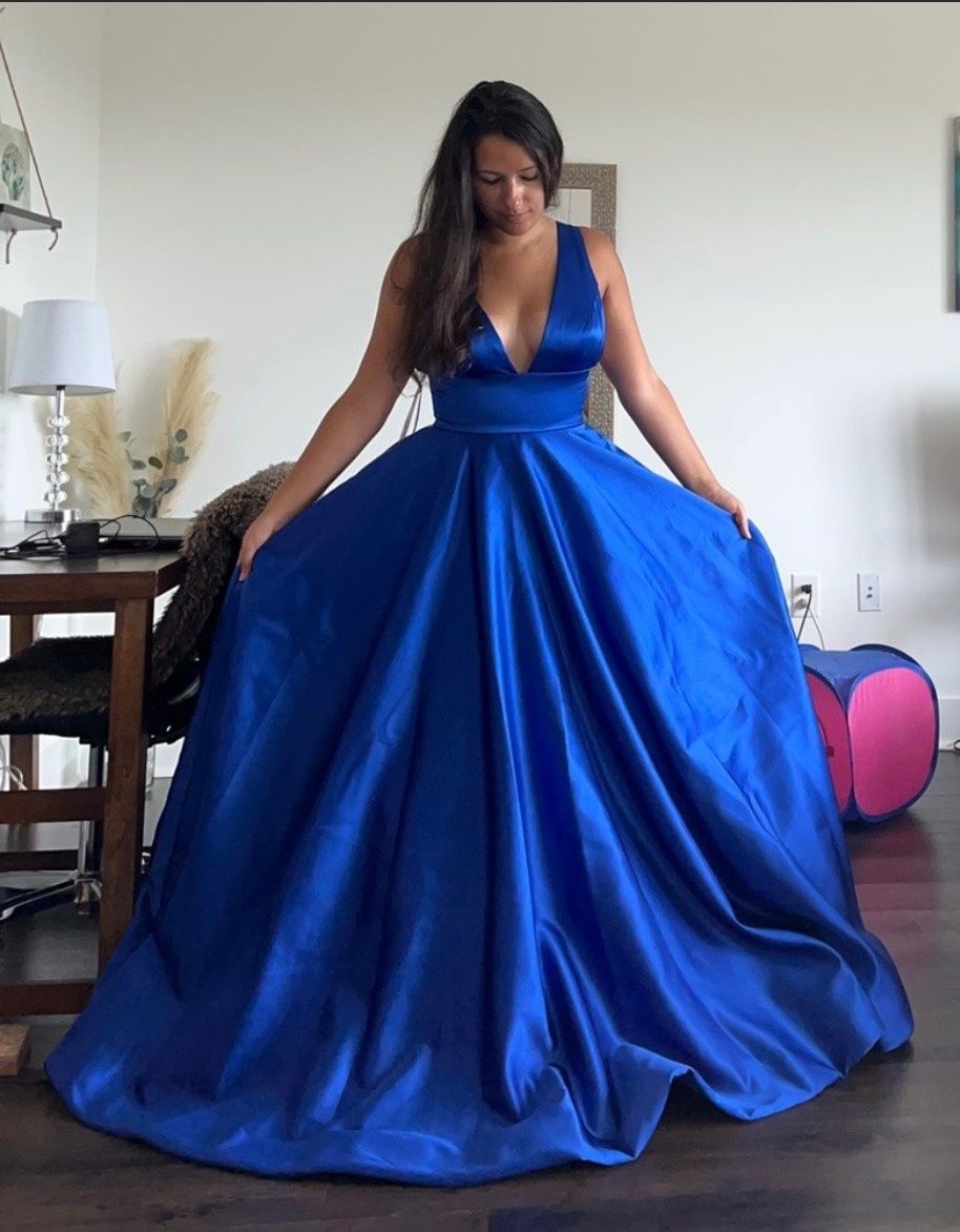 Sherri Hill Size 8 Prom Royal Blue Ball Gown on Queenly