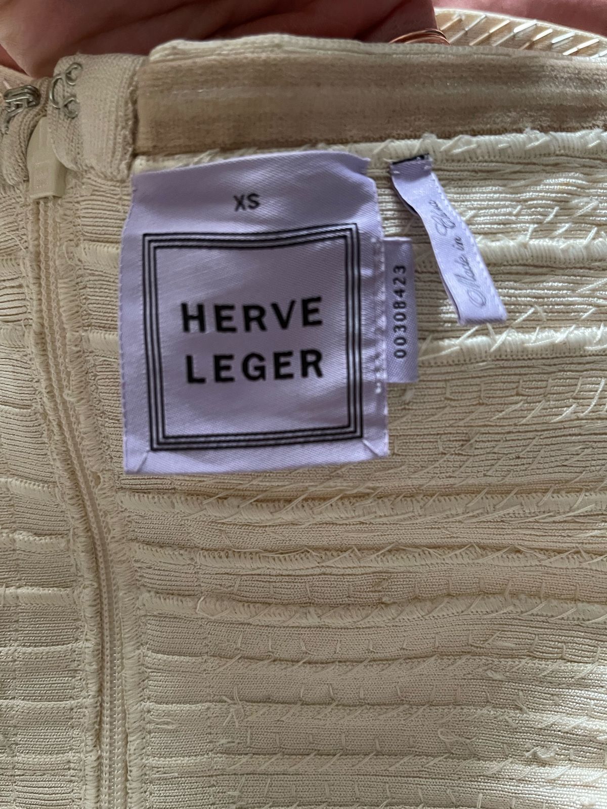 Herve Leger Size 0 Prom Gold Cocktail Dress on Queenly