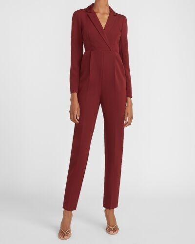 Express Size 00 Wedding Guest Red Formal Jumpsuit on Queenly
