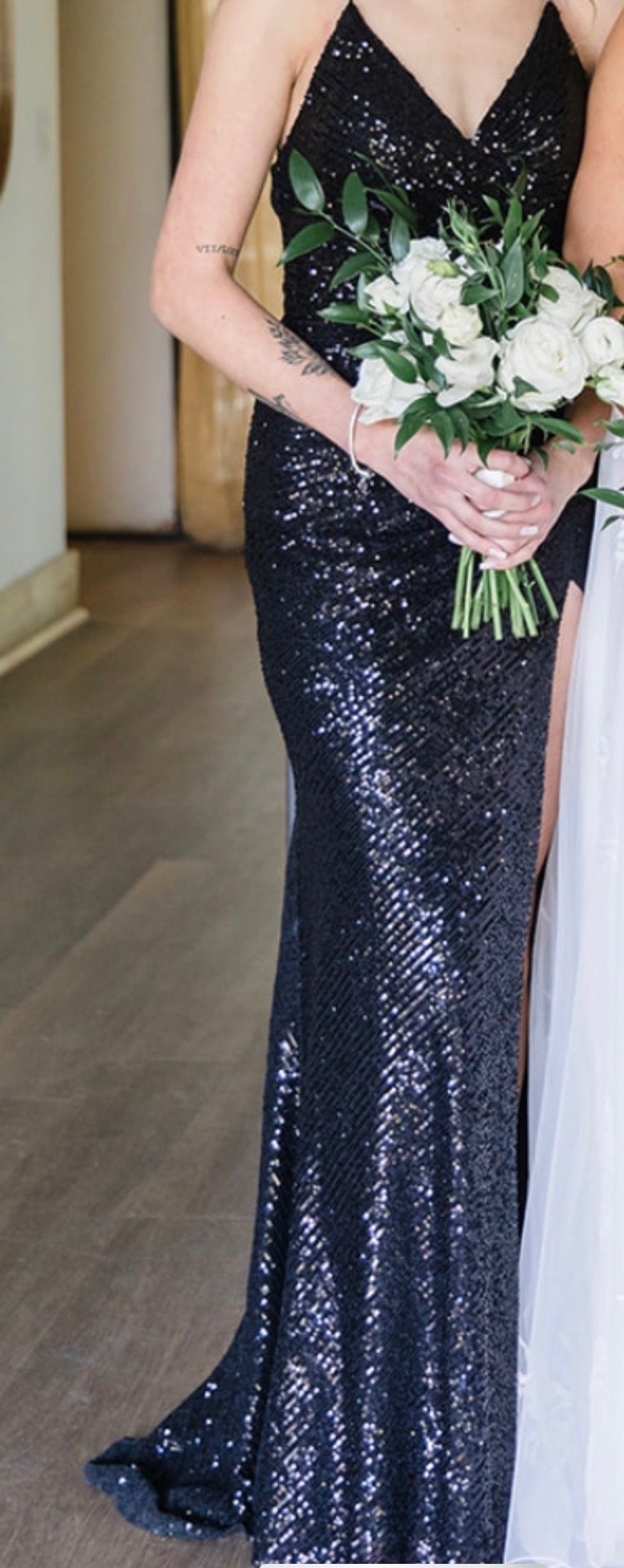 Cinderella Divine Size XS Prom Black Side Slit Dress on Queenly