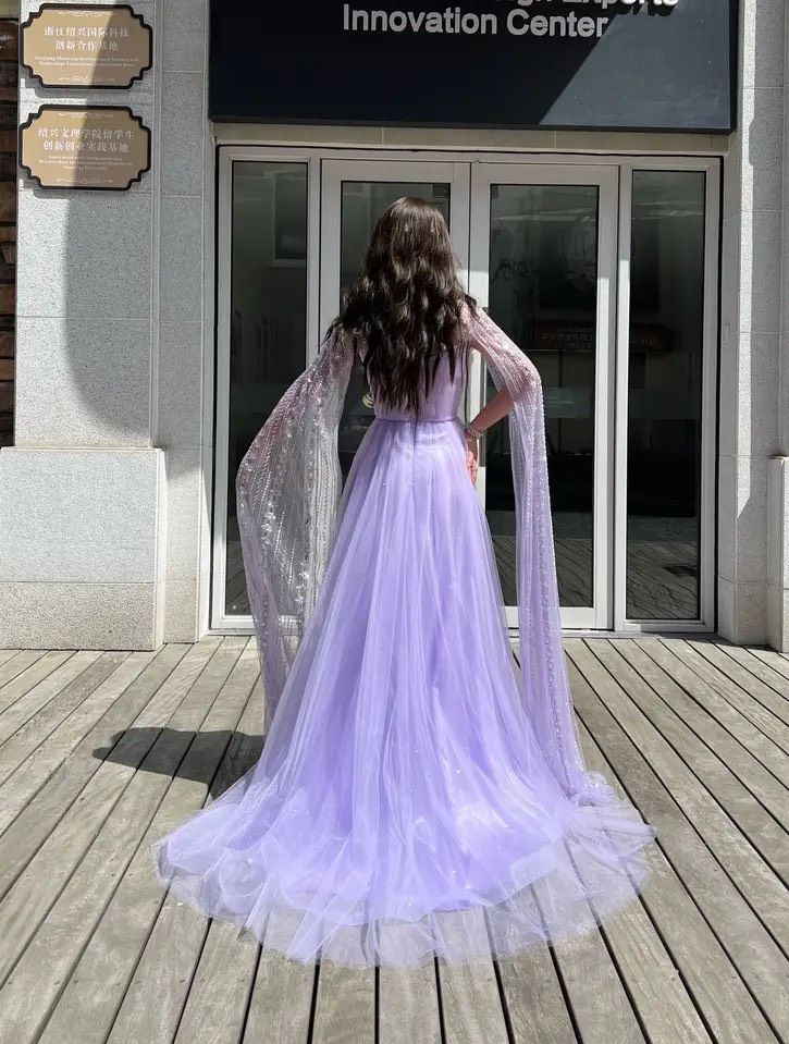 Size 4 Prom Purple Dress With Train on Queenly