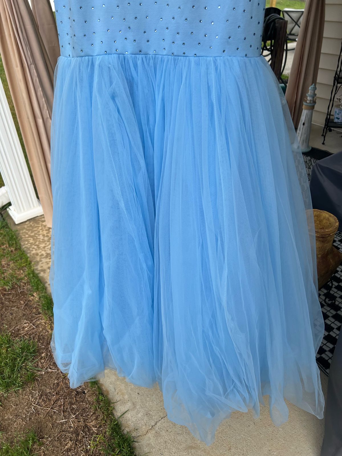 Sherri Hill Size 10 Prom Sequined Light Blue Ball Gown on Queenly