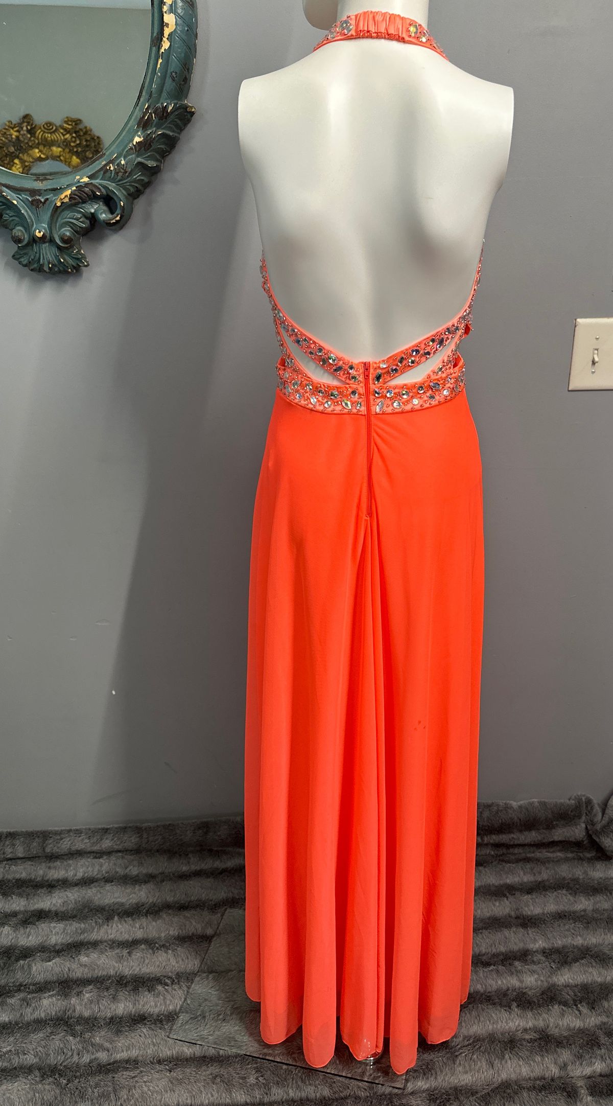 Sequin Hearts Size 4 Prom Orange A-line Dress on Queenly