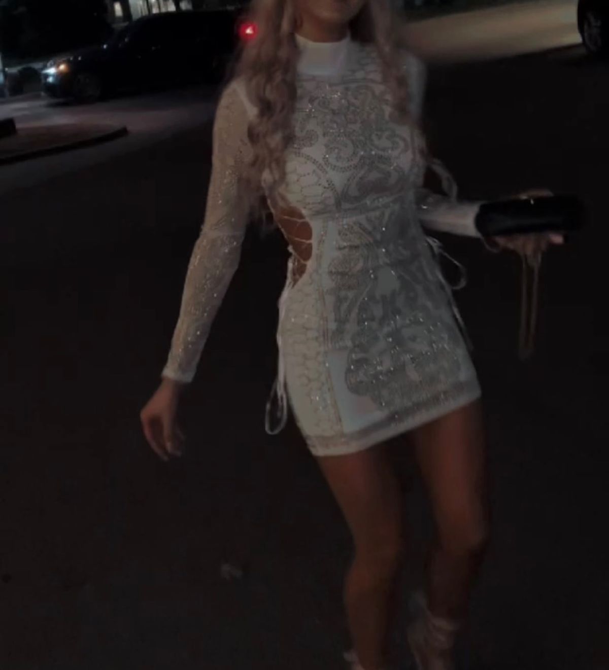 Size 6 Nightclub Long Sleeve White Cocktail Dress on Queenly