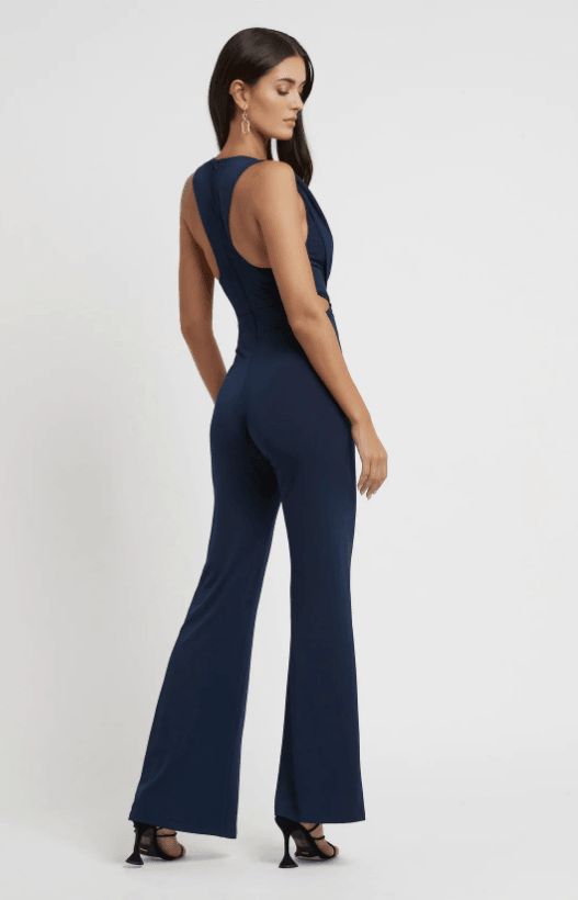 Style ELSA Belle Le Chic Size 4 Blue Formal Jumpsuit on Queenly