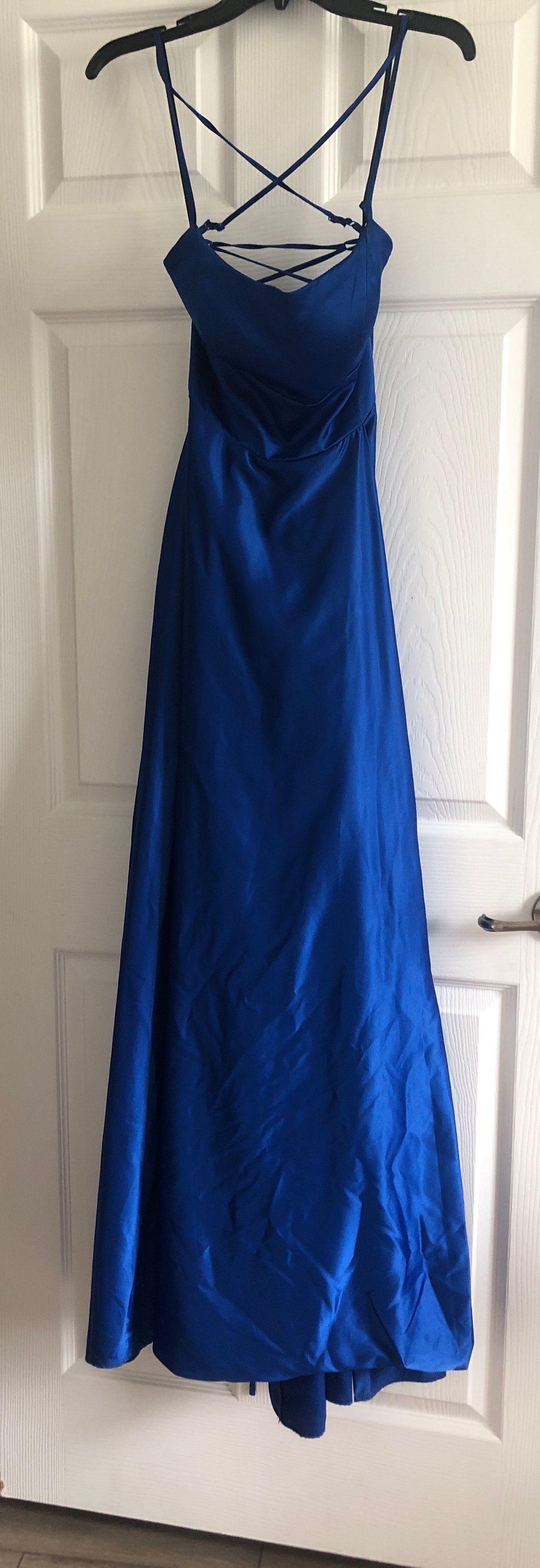 B. Darlin Size 6 Prom Blue Ball Gown on Queenly