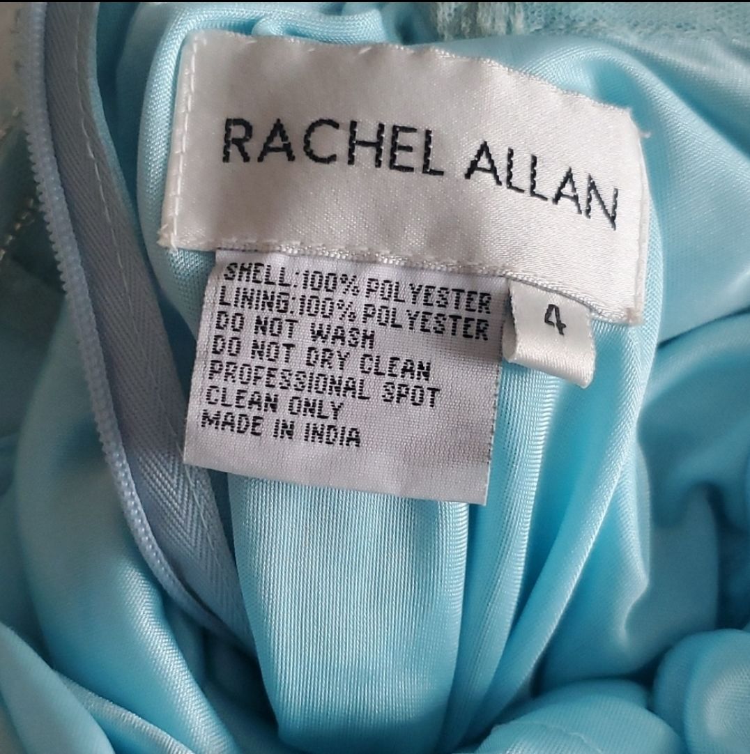 Style 70057 Rachel Allan Size 4 Halter Blue Floor Length Maxi on Queenly