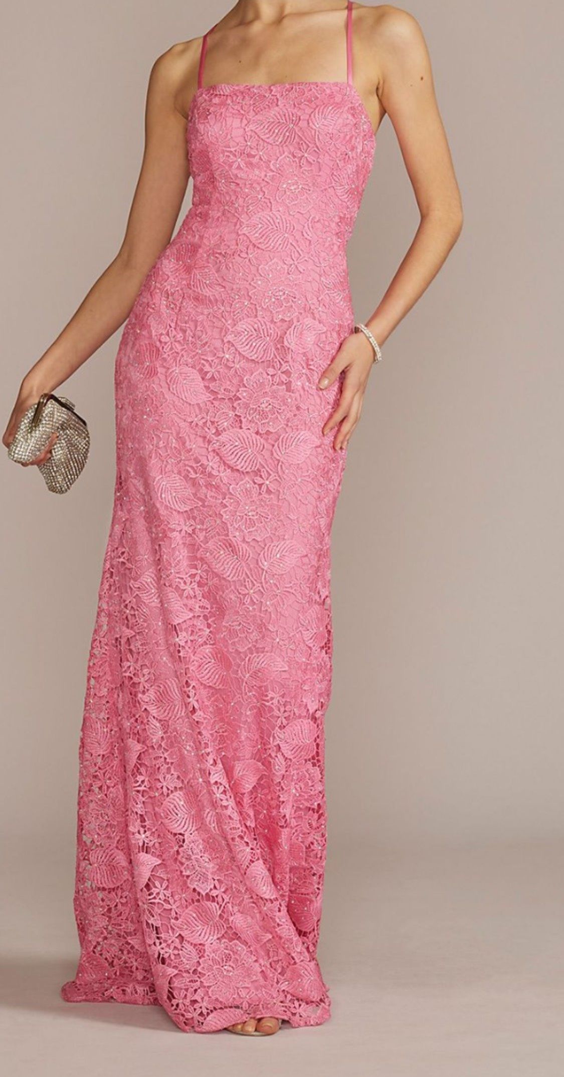 David's Bridal Size 0 Prom Pink Mermaid Dress on Queenly