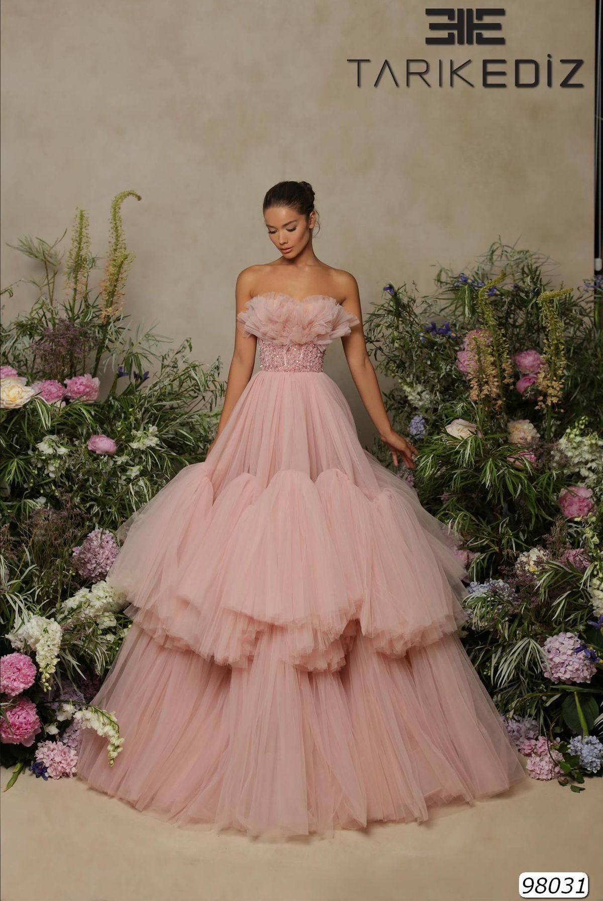 Tarik Ediz Size XS Prom Pink Ball Gown on Queenly