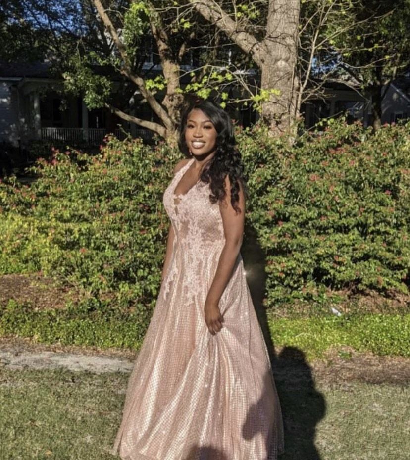 Plus Size 16 Prom Nude Ball Gown on Queenly