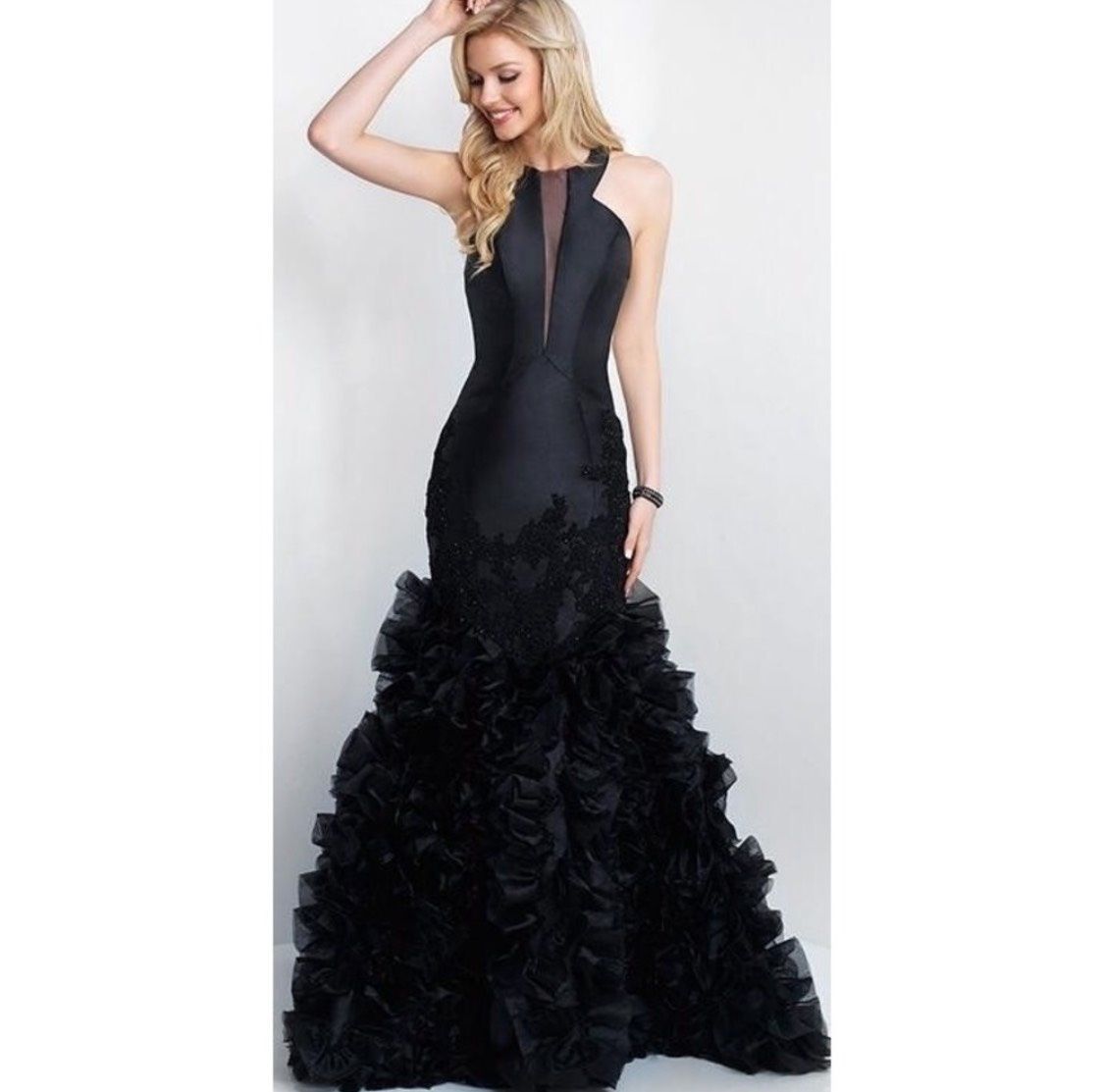 Blush Prom Size 4 Prom Black Mermaid Dress on Queenly