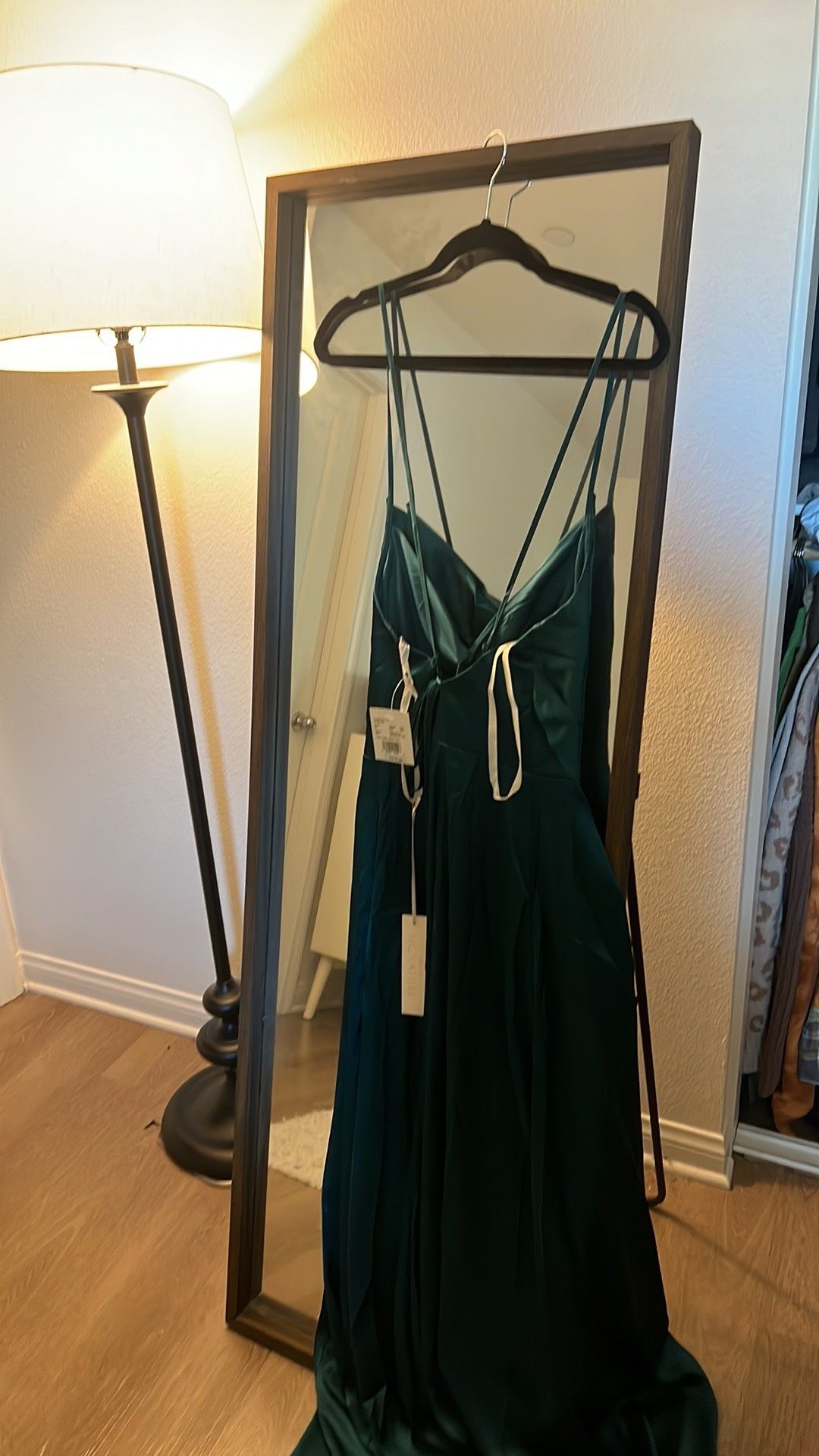 David's Bridal Size 10 Wedding Guest Green Mermaid Dress on Queenly