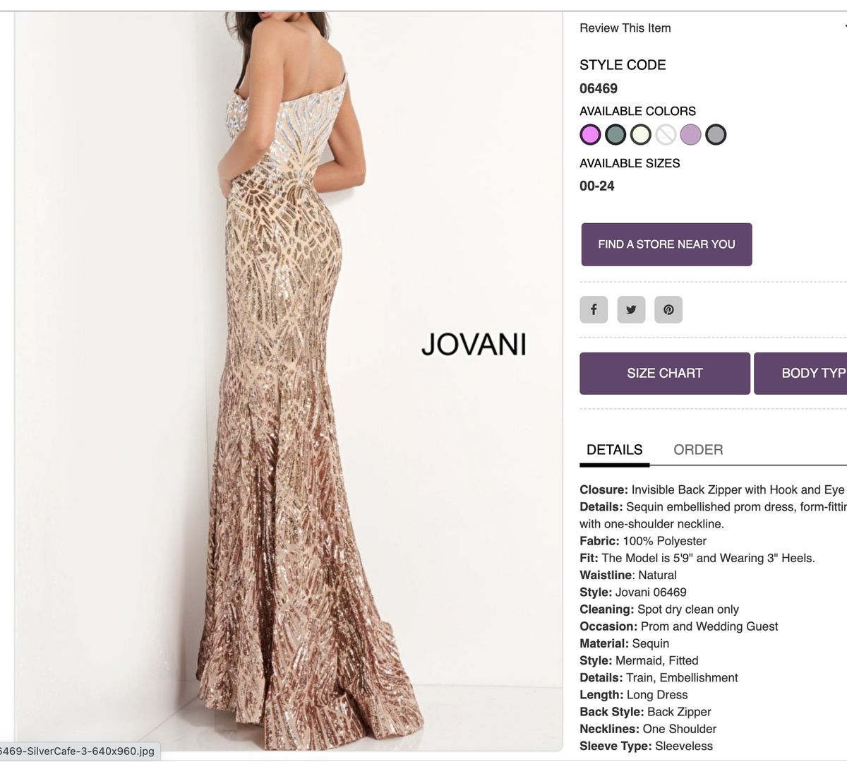 Style 06469 Jovani Size 4 Bridesmaid One Shoulder Sequined Silver Mermaid Dress on Queenly