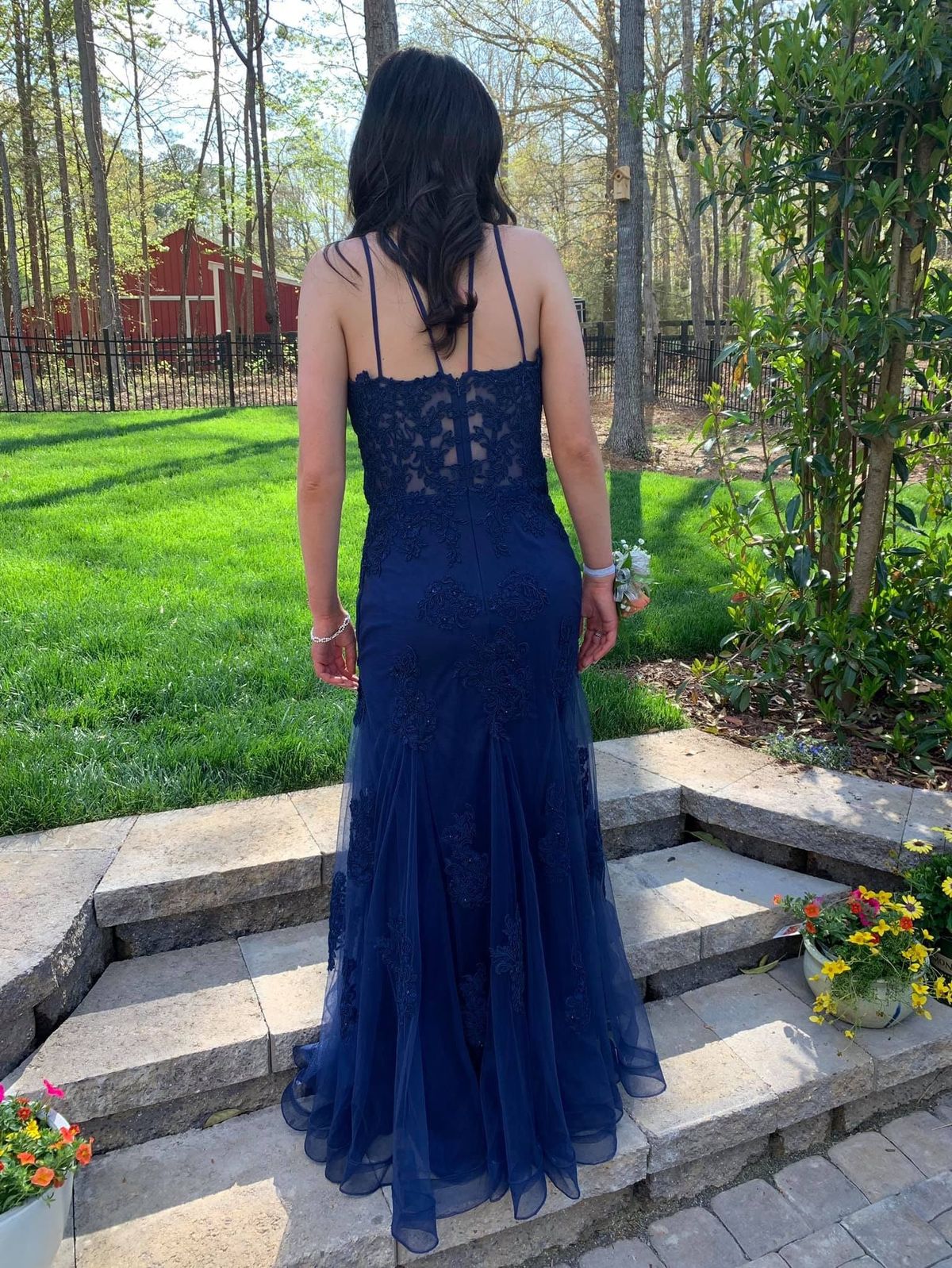 Size 4 Prom Blue Floor Length Maxi on Queenly