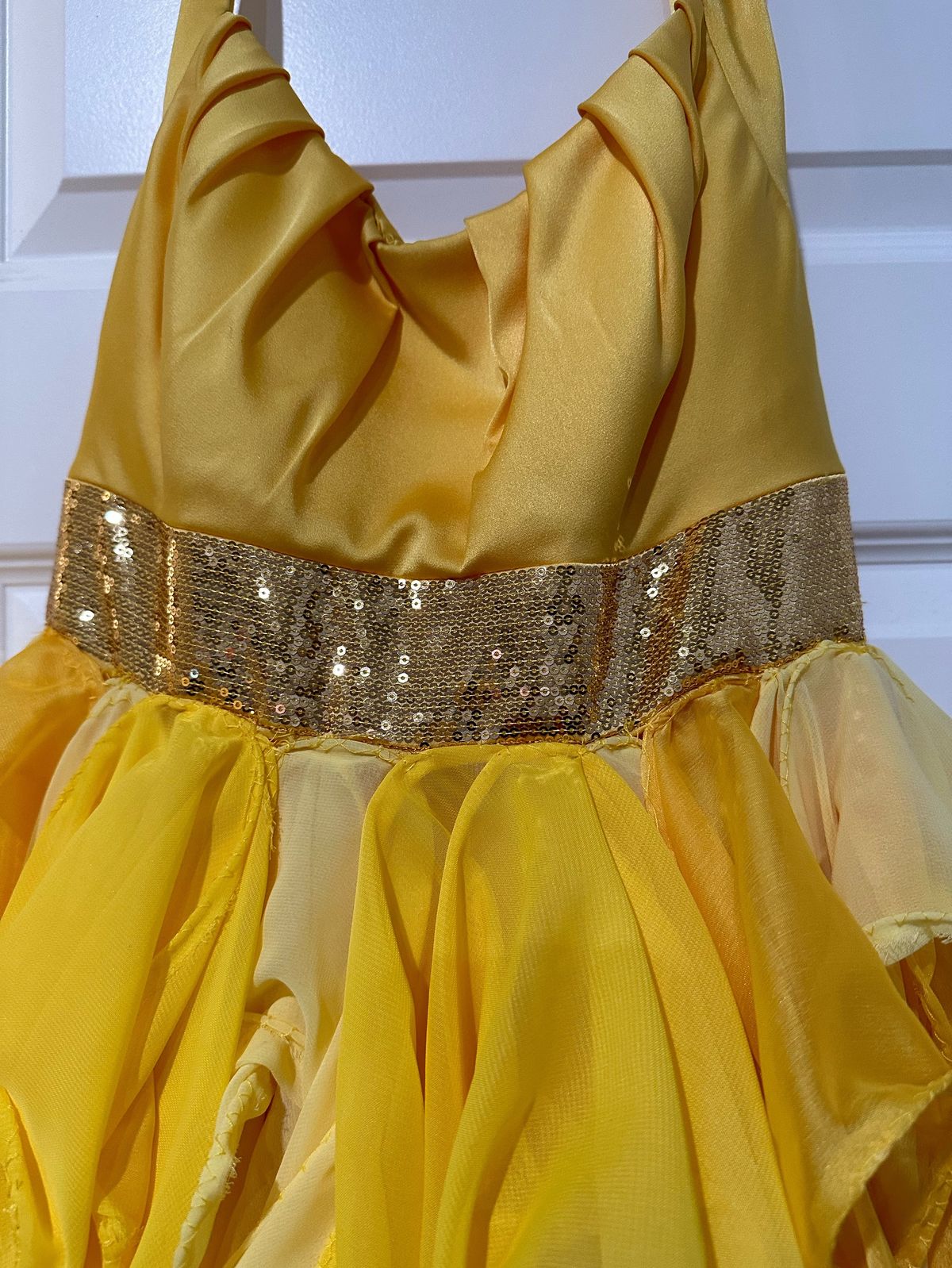 Size S Satin Yellow Floor Length Maxi on Queenly