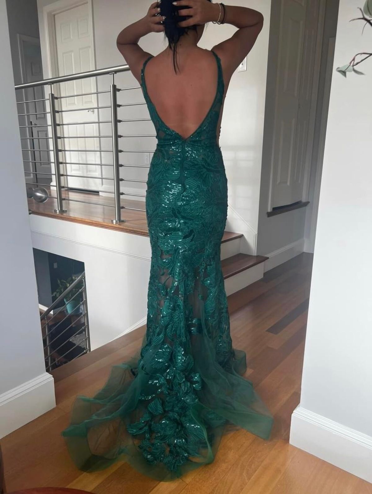 Size 8 Prom Green Floor Length Maxi on Queenly
