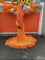 Custom Size 14 Prom Orange Mermaid Dress on Queenly