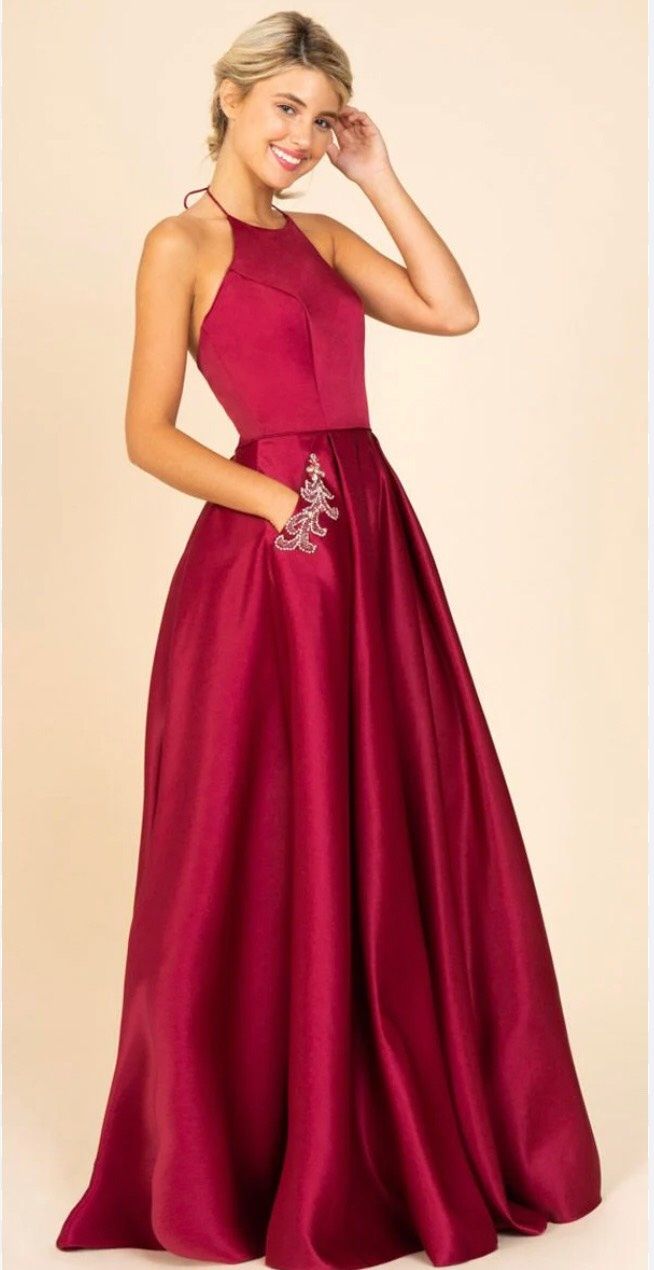 Size M Prom Red Floor Length Maxi on Queenly