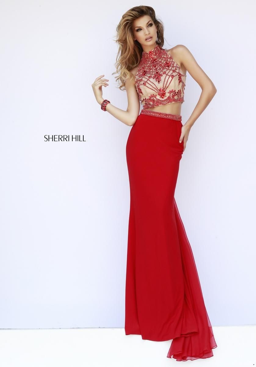 Sherri Hill Size 4 Prom Red Dress With Train on Queenly