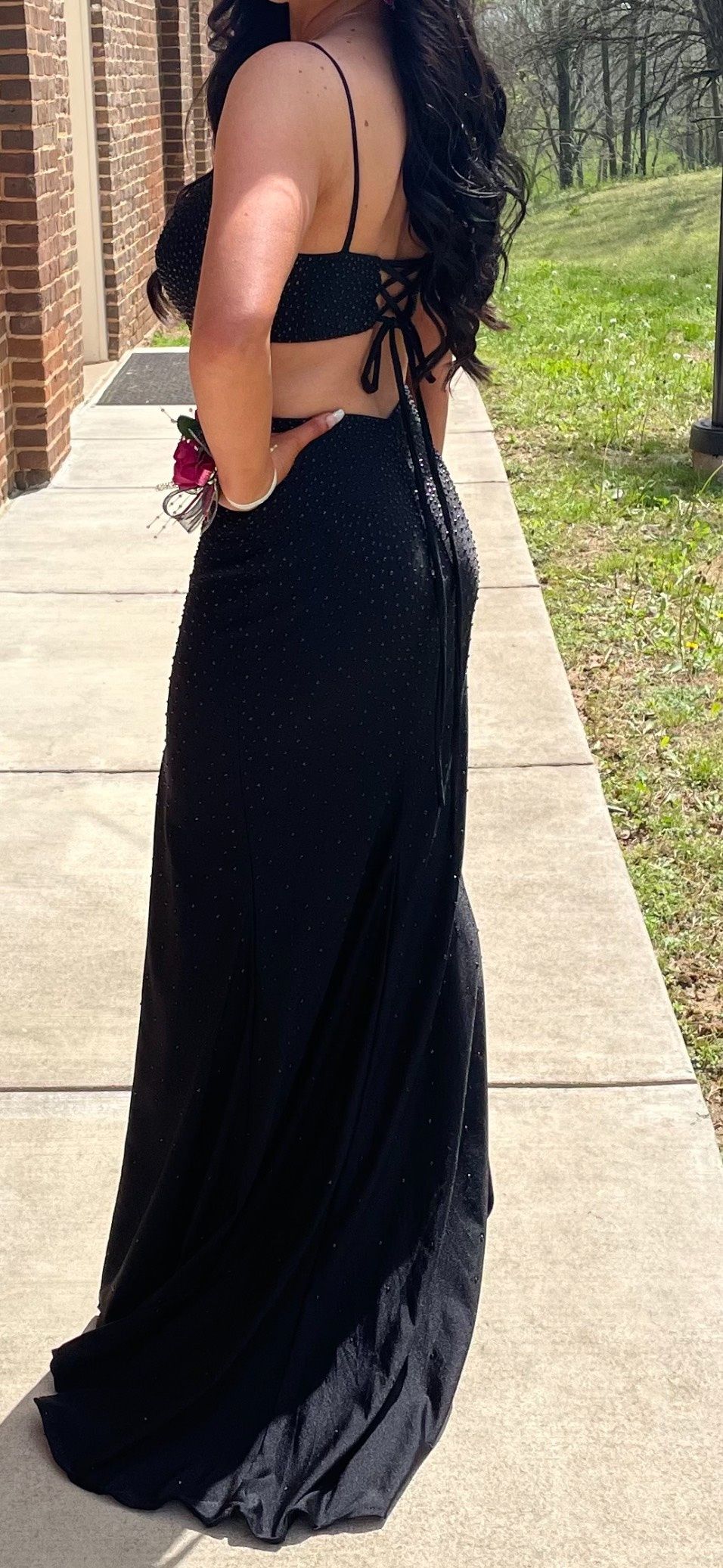 Size 0 Prom Black Floor Length Maxi on Queenly