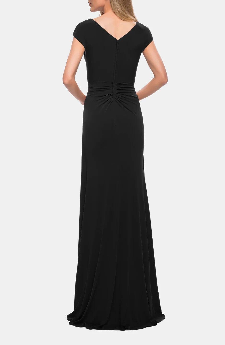 La Femme Size 8 Prom Off The Shoulder Black A-line Dress on Queenly