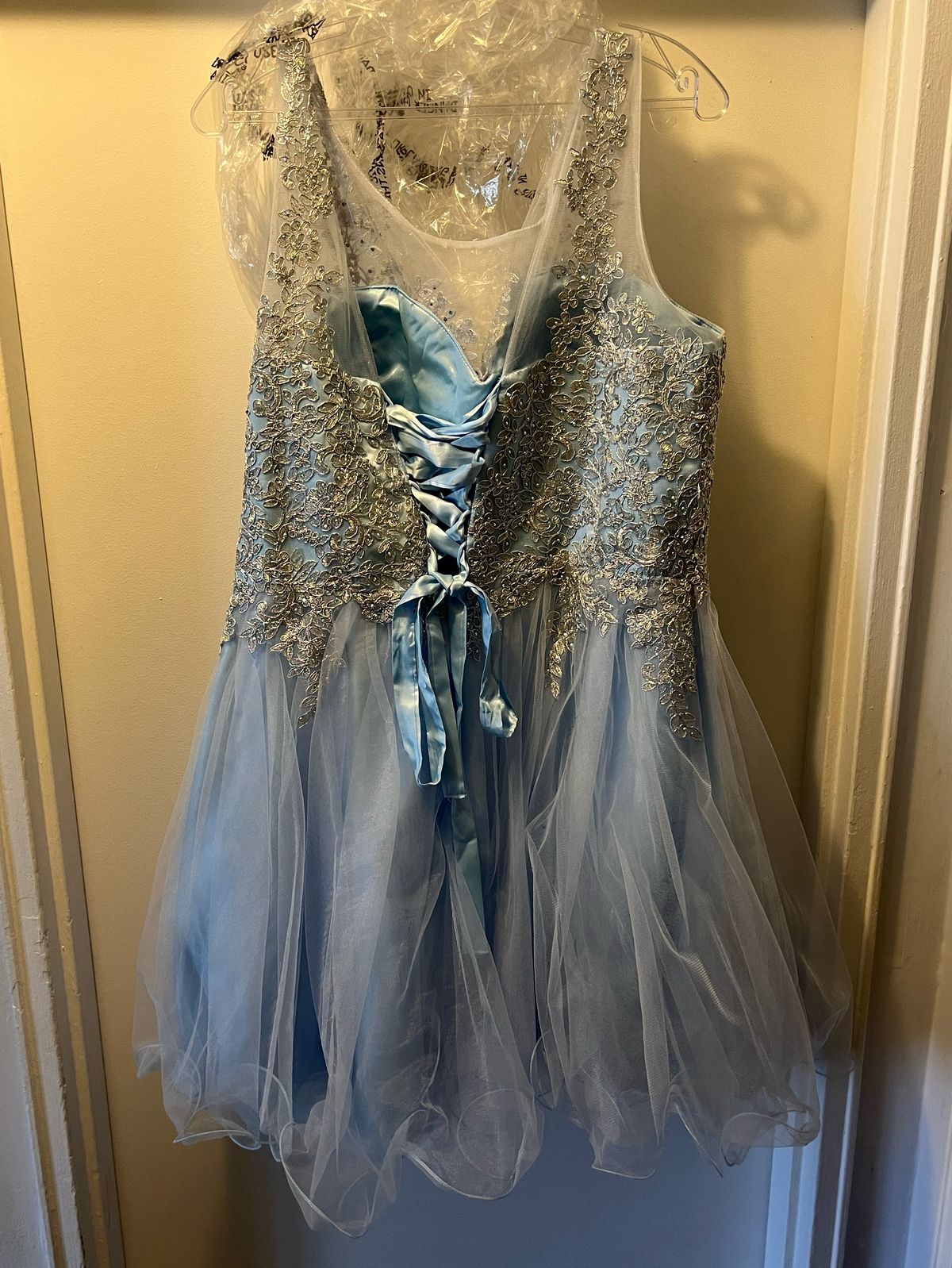 Eva Size 4X Pageant Blue Ball Gown on Queenly