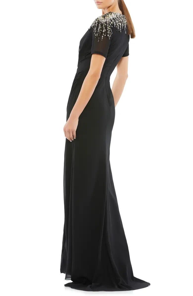 Mac Duggal Size 8 Black Side Slit Dress on Queenly