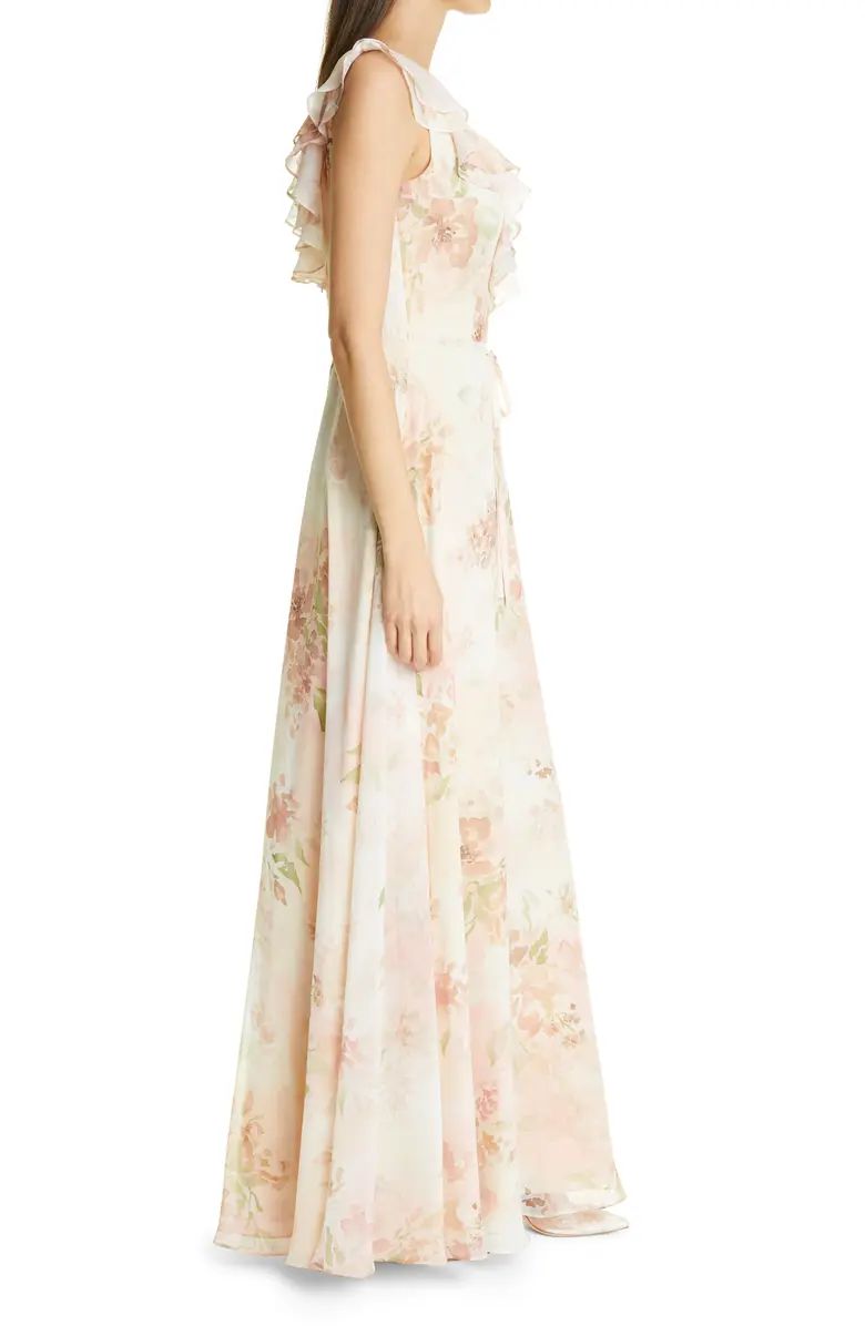 Marchesa Notte Plus Size 18 Bridesmaid Floral Multicolor A-line Dress on Queenly