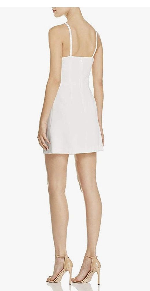 Size 12 High Neck White Cocktail Dress on Queenly