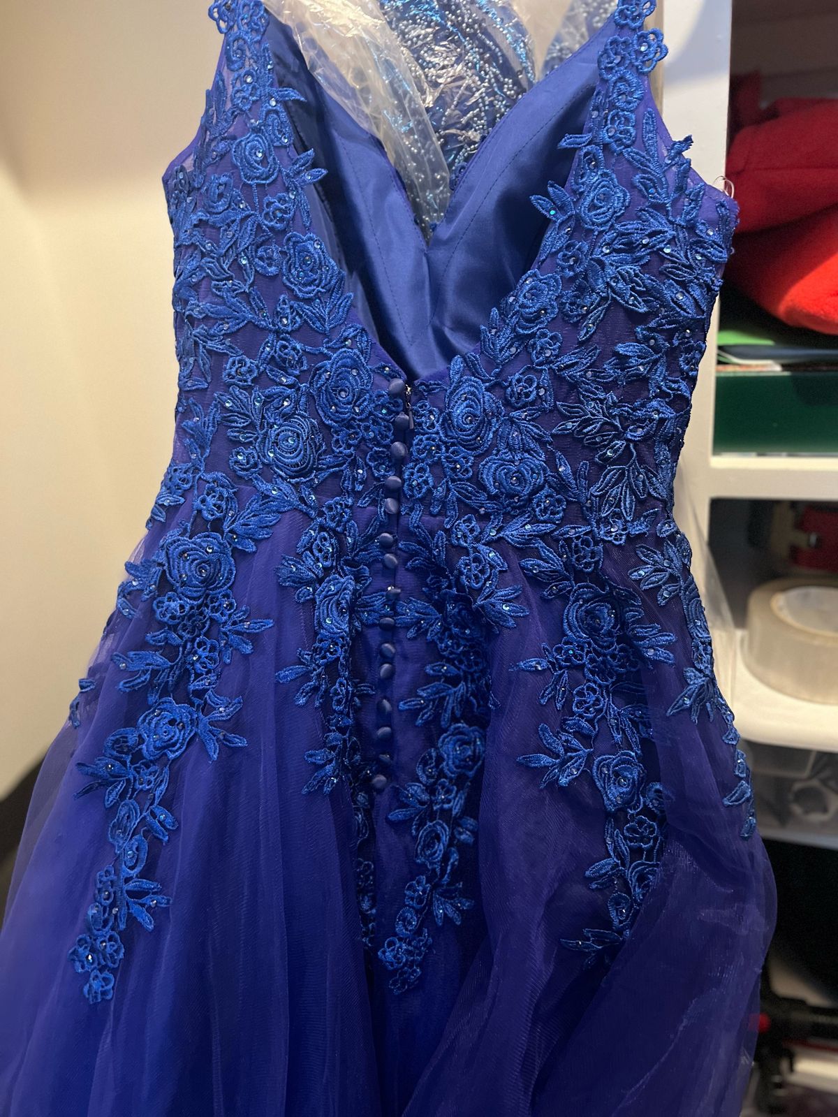 Size 8 Prom Blue Dress With Train on Queenly