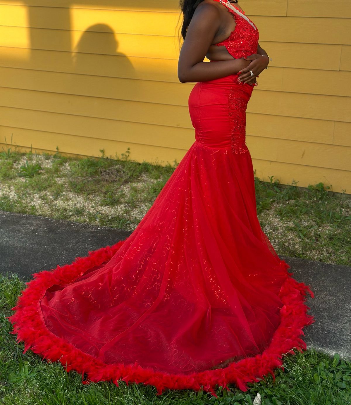 Size 8 Prom Red Dress With Train on Queenly