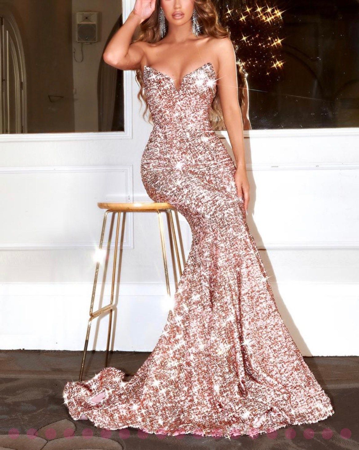 Portia and Scarlett Size S Prom Rose Gold Mermaid Dress on Queenly