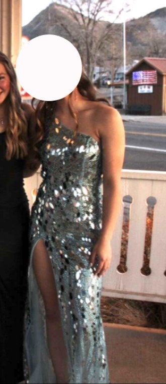 Jasz Couture Size 2 Prom Blue Side Slit Dress on Queenly