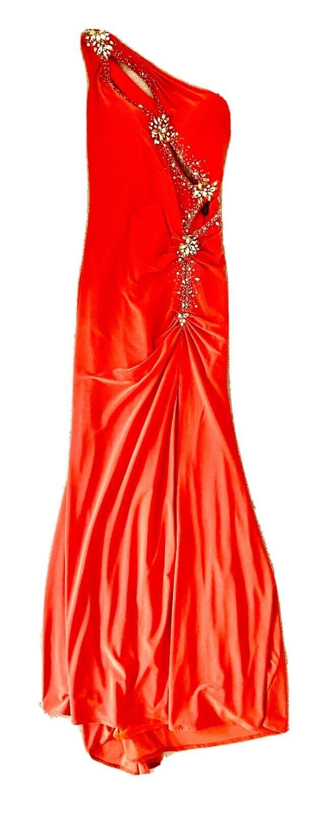 Chique Prom Size 0 Prom Orange Side Slit Dress on Queenly