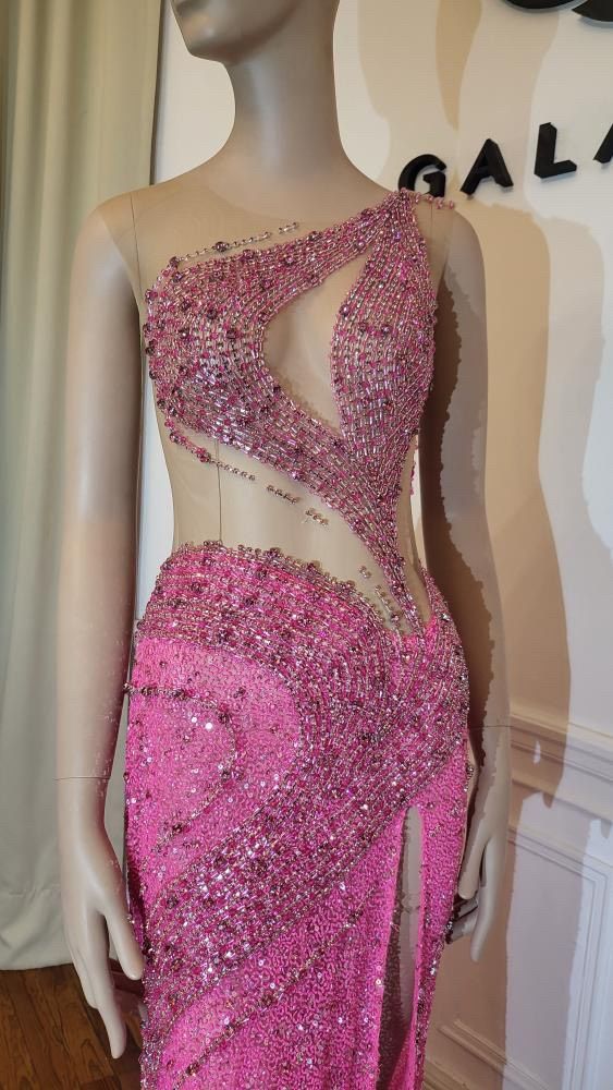 Size 2 Pink Side Slit Dress on Queenly