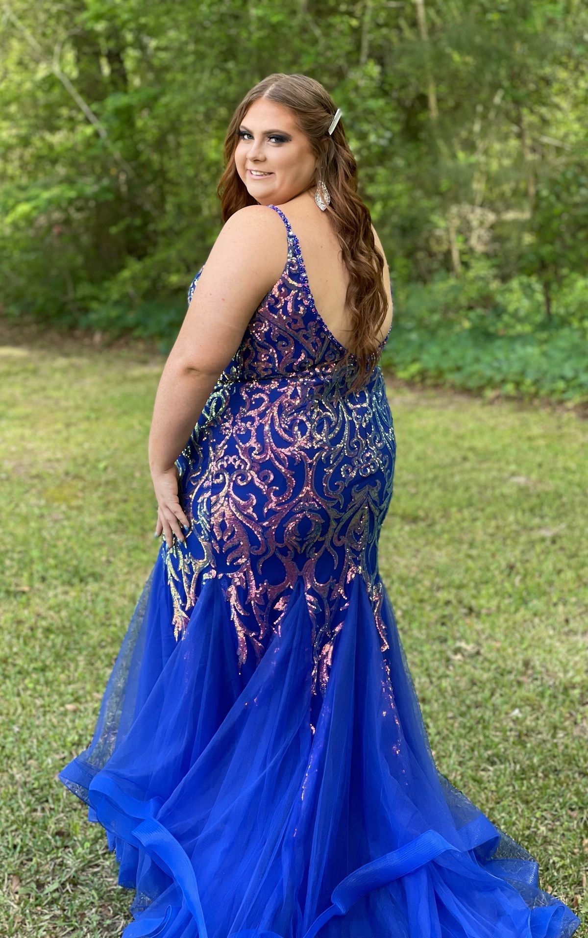 Size 3X Prom Royal Blue Mermaid Dress on Queenly