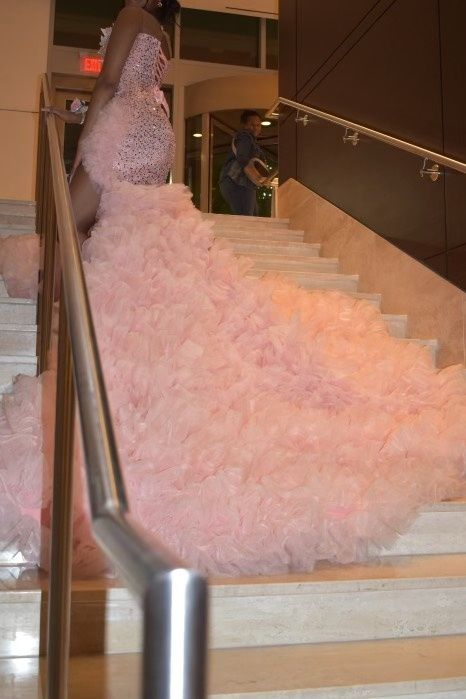 Size 8 Prom Pink Ball Gown on Queenly