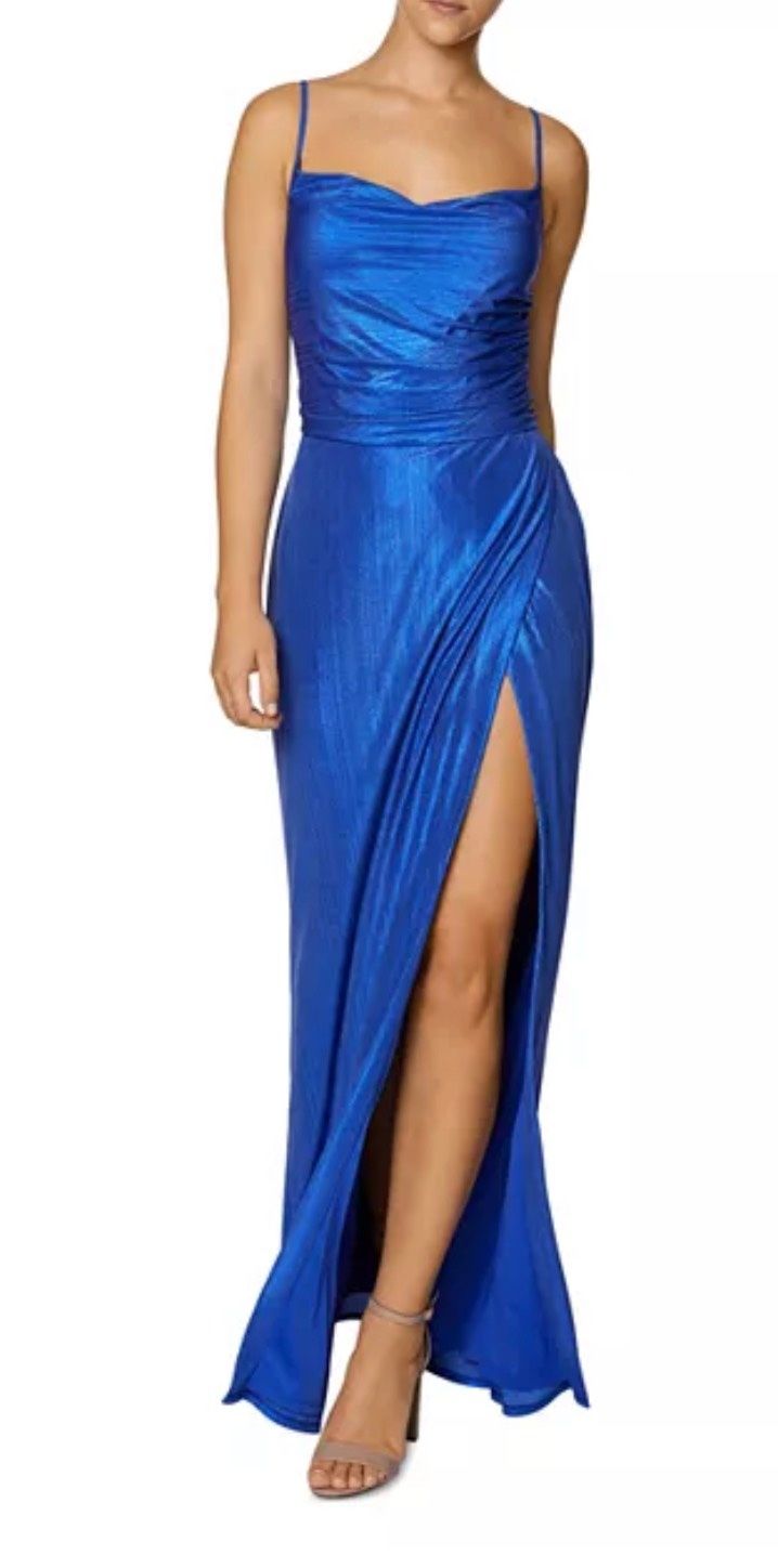 Shelli Segal Size 10 Prom Blue A-line Dress on Queenly