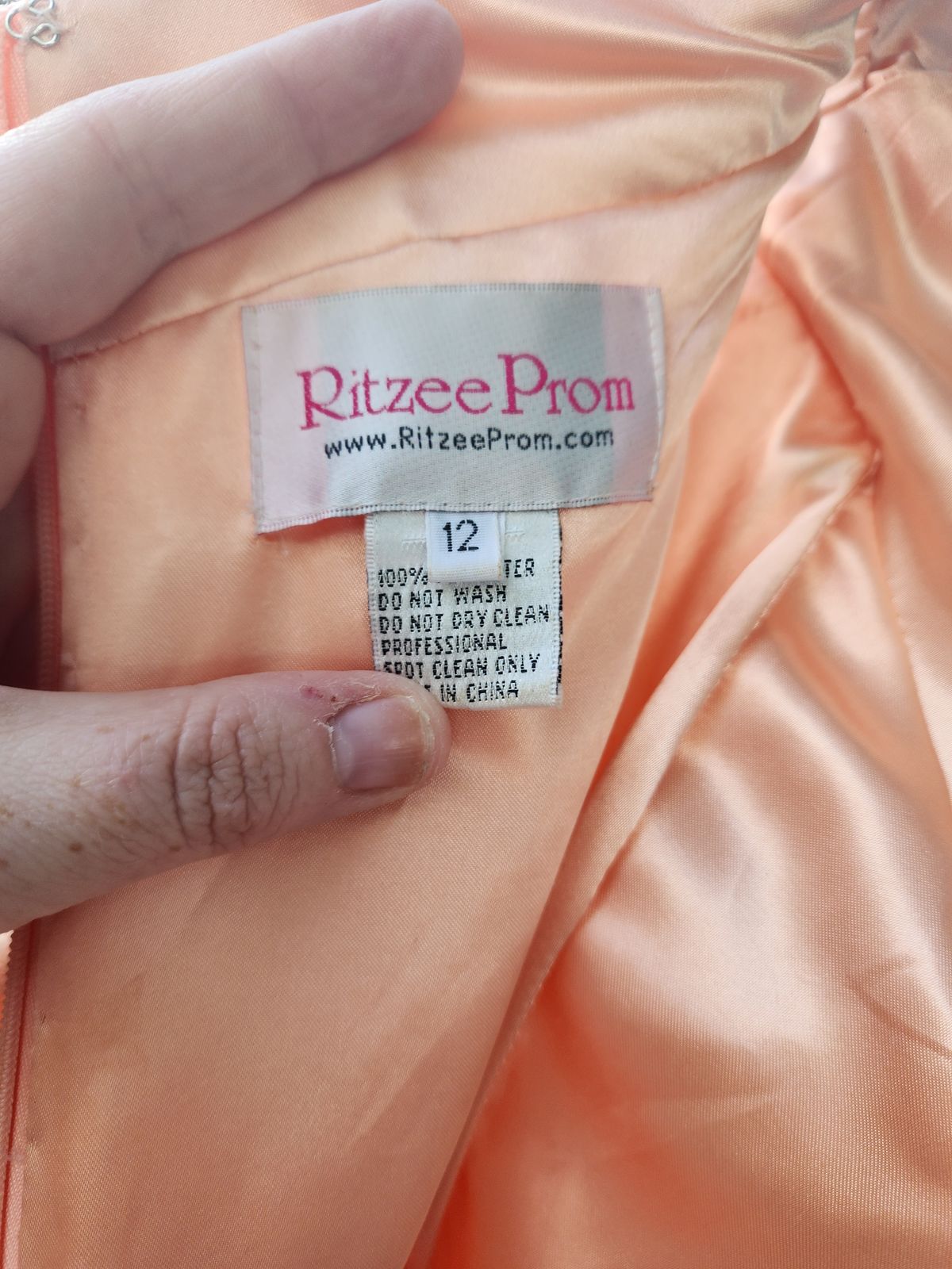 Ritzee Size 12 Off The Shoulder Lace Orange A-line Dress on Queenly