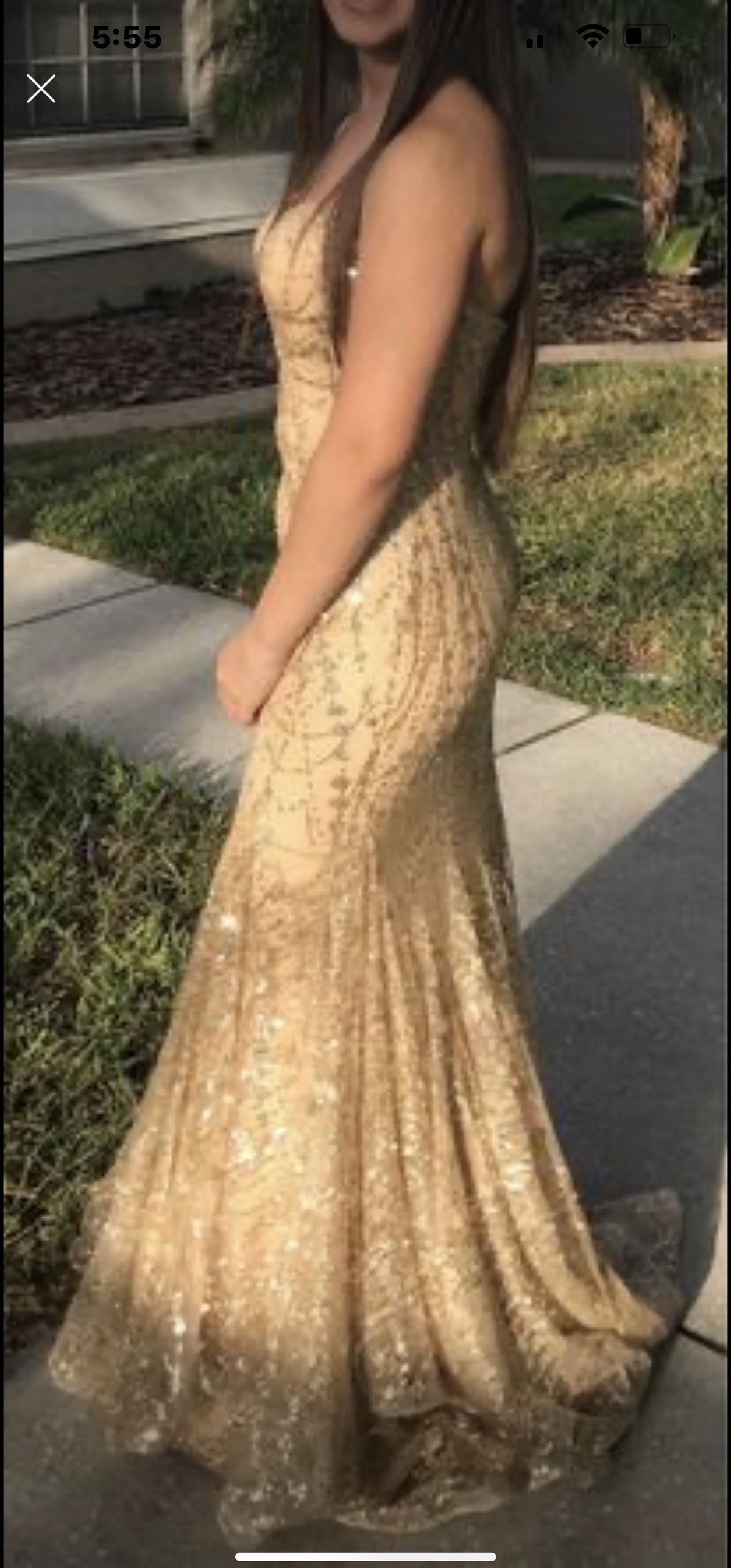 Ellie Wilde Size 4 Gold Mermaid Dress on Queenly