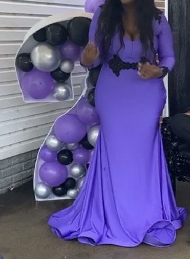 Size XL Prom Purple Dress With Train on Queenly