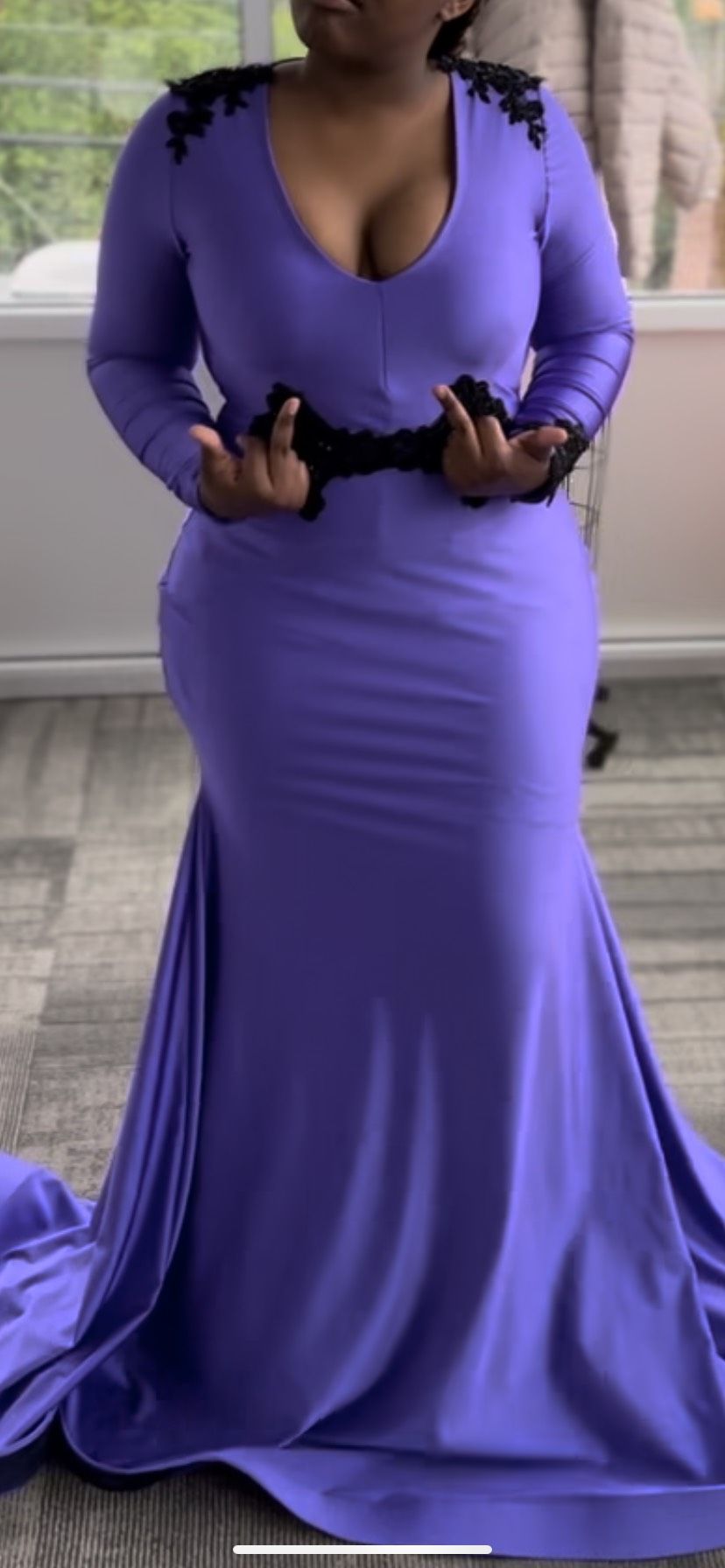 Size XL Prom Purple Dress With Train on Queenly