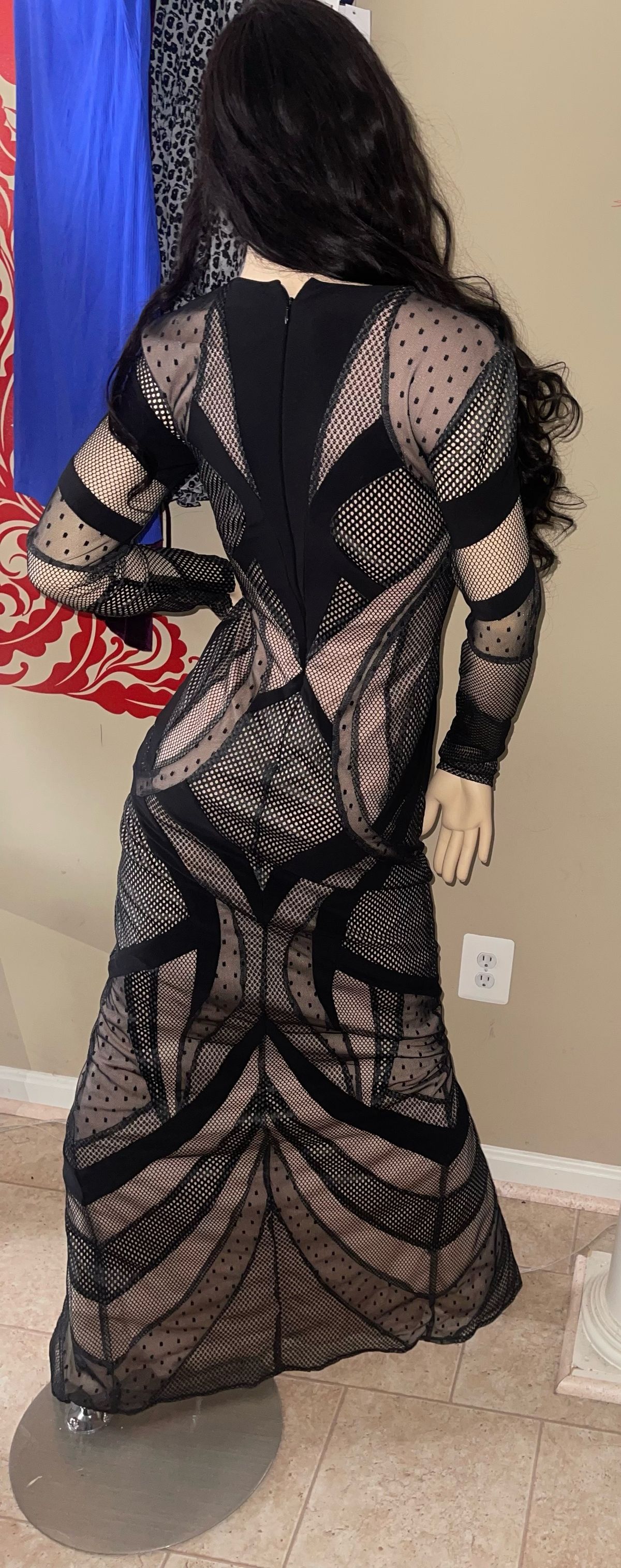 Jovani Size 8 Homecoming Plunge Sheer Black Cocktail Dress on Queenly