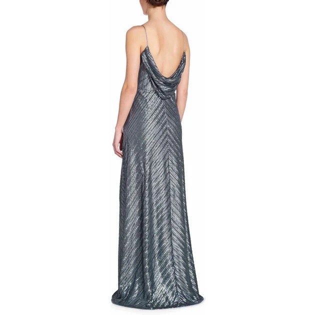 Size 00 Prom Silver Floor Length Maxi on Queenly