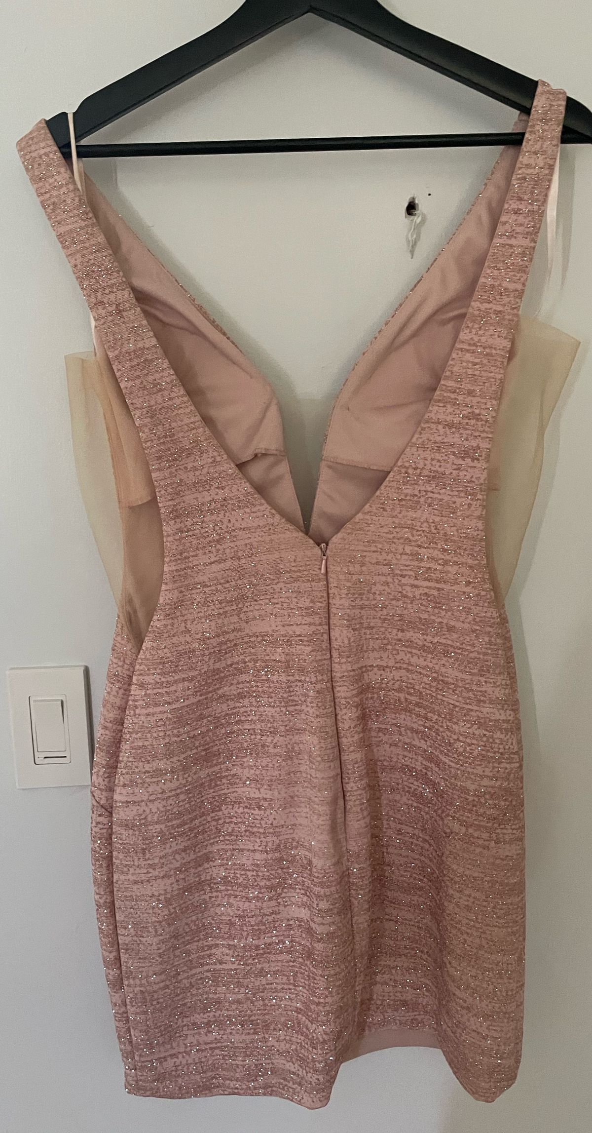 Jovani Size 8 Homecoming Plunge Light Pink Cocktail Dress on Queenly