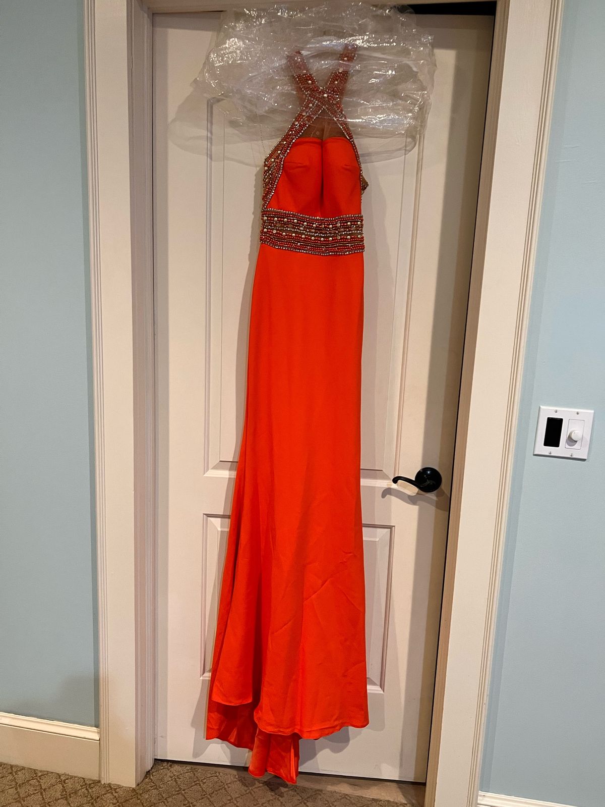 Tarik Ediz Size 2 Prom Orange Mermaid Dress on Queenly