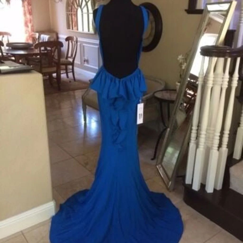 Style 21899 Jovani Size 4 Prom Blue Mermaid Dress on Queenly